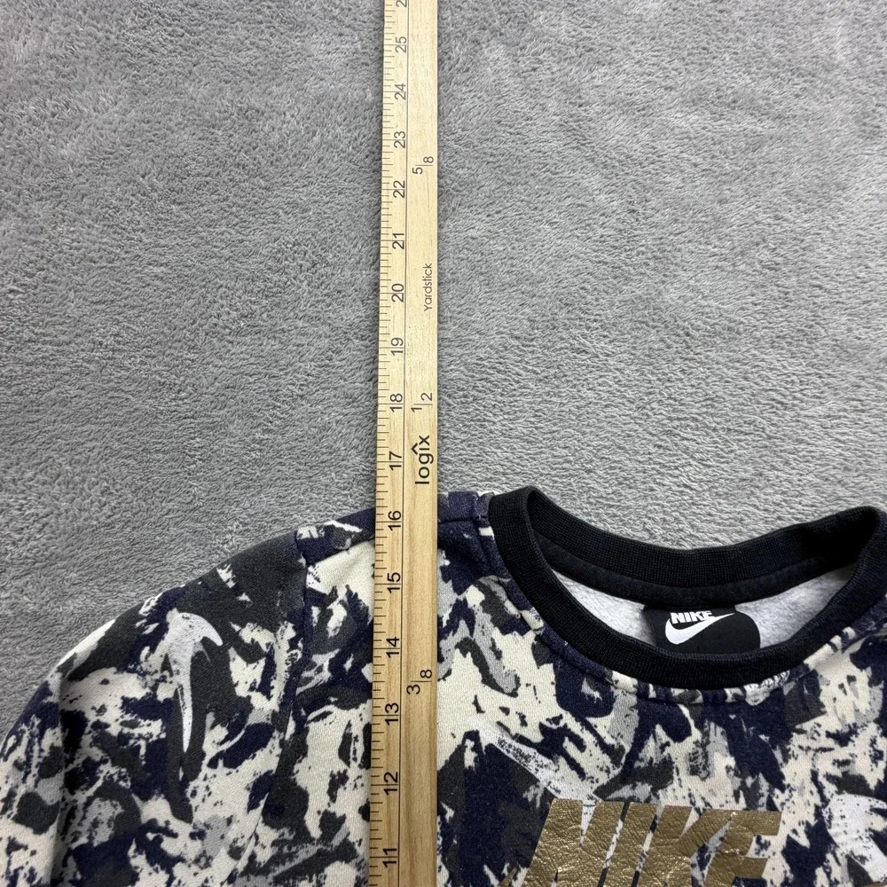 Nike Sweatshirt Youth Large Multicolor Fleece Pullover Gold Swoosh‎ CU8577-104